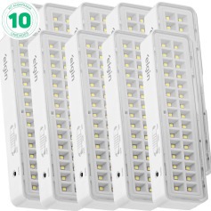 Kit 10 Lumin�rias de emerg�ncia 30 Leds branca