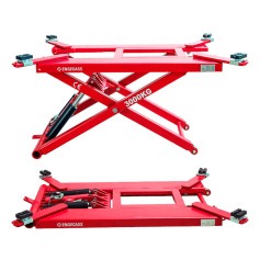 Elevador automotivo hidr�ulico pantogr�fico m�vel 3T monof�sico vermelho - EPM-3000