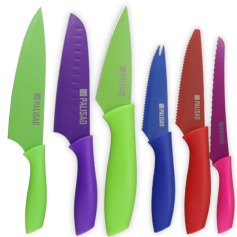 Jogo de facas coloridas inox para cozinha 6 pe�as - 7914155