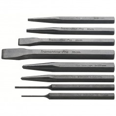 Jogo de talhadeira, pun��o e saca-pinos com 8 pe�as