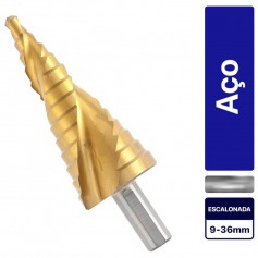 Broca escalonada aço rápido 9 a 36 mm - 723589 Broca escalonada aço rápido 9 a 36 mm - 723589