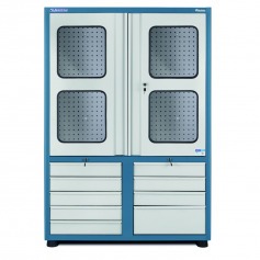 Arm�rio para ferramentas com 2 prateleiras 9 gavetas e portas de vidro - AM-68