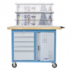 Bancada m�vel com painel retr�til 5 gavetas e 1 prateleira - 2002