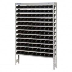 Estante met�lica com 108 gavetas n�3 preta