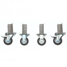 Jogo de rodízios com coluna para bancada hobby com 2 pçs fixas e 2 giratórias - CRBH Jogo de rodízios com coluna para bancada hobby com 2 pçs fixas e 2 giratórias - CRBH