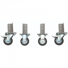 Jogo de rodízios com coluna para bancada com 2 pçs fixas e 2 giratórias - CRBH-1 Jogo de rodízios com coluna para bancada com 2 pçs fixas e 2 giratórias - CRBH-1