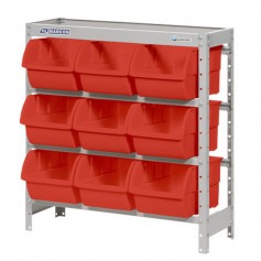 Estante met�lica com 9 gavetas n� 7 vermelha - EF9/7V