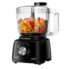 Mini Processador de alimentos 300 watts preto Turbo Pratic - MP-16-B