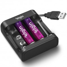 Carregador para pilhas AA/AAA e bateria 9V com cabo USB -SCUSB