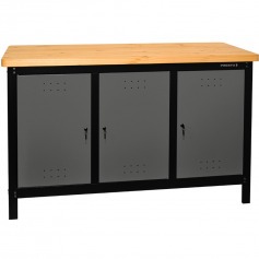 Bancada fechada com 3 portas 1,5 m tampo 40 mm - Dark