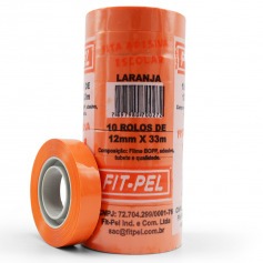 Fita adesiva 12 mm x 33 m com 10 pe�as laranja - 10100513