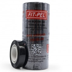 Fita adesiva 12 mm x 33 m com 10 pe�as preta - 10100518