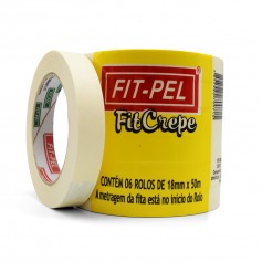 Fita crepe adesiva 18 mm x 50 metros com 6 pe�as - 10401404