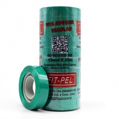Fita adesiva 12 mm x 33 m com 10 pe�as verde - 10100512