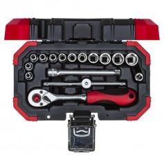 Jogo de soquetes sextavado 4 a 13 mm encaixe 1/4