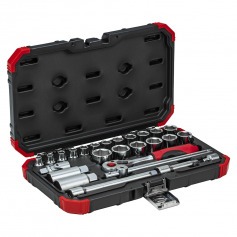 Jogo de soquete sextavado 6 a 24 mm encaixe 3/8