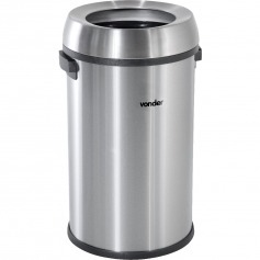Lixeira redonda inox sem tampa 65 L