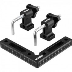 Esquadro de alum�nio 110 mm para marceneiro com 2 hastes fixadoras