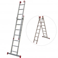 Escada de alumínio extensível 2,12 x 3,18 m 2 x 7 degraus - ESC0616 Escada de alumínio extensível 2,12 x 3,18 m 2 x 7 degraus - ESC0616