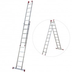 Escada de alumínio extensível 2,96 x 4,86 m 2 x 10 degraus - ESC0619 Escada de alumínio extensível 2,96 x 4,86 m 2 x 10 degraus - ESC0619