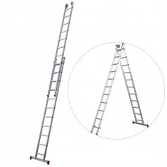 Escada de alum�nio extens�vel 3,24 x 5,42 m 2 x 11 degraus - ESC0620
