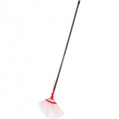 Vassoura met�lica regul�vel para grama com cabo 37 cm