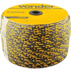 Corda multifilamento tran�ada 10 mm x 190 m preta e amarela