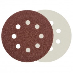 Disco de lixa com pluma 125 mm 8 furos gr�o 150 com 10 pe�as - 08.025