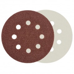 Disco de lixa com pluma 125 mm 8 furos gr�o 60 com 10 pe�as - 08.021