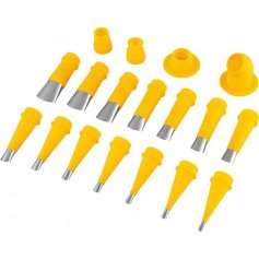 Jogo de bicos em a�o inox para aplicador de silicone 18 pe�as