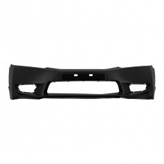 Para-choque Honda Civic 2009 a 2011 com ressalto de placa dianteiro preto liso - 8060
