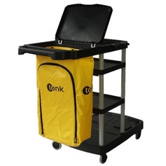 Carro funcional preto com bolsa amarela - Titan