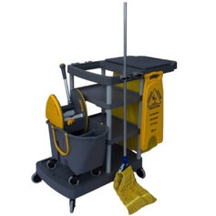 Kit para limpeza profissional cinza e amarelo com 6 peças - Pratic Kit para limpeza profissional cinza e amarelo com 6 peças - Pratic