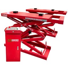 Elevador automotivo hidr�ulico pantogr�fico 3,5 T de embutir monof�sico vermelho - REPEI35