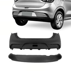 Para-choque Argo 2017 a 2022 traseiro preto sem furo sensor com spoiler - 3369K