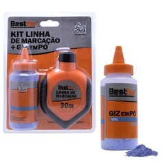Giz de linha 30 metros com fio marcador em azul - BFH2912