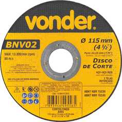 Disco de corte 180 x 1,6 x 22,23 mm - BNV 02 Disco de corte 180 x 1,6 x 22,23 mm - BNV 02
