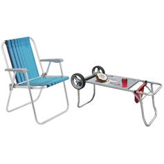 Kit Cadeira de praia dobr�vel Samoa + Carrinho Mesa CAR0649 