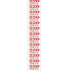 Etiqueta sinalizadora de voltagem em poliestireno 220 volts - 200AZ