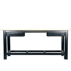 Bancada aberta com 02 gavetas e tampo de madeira pinus - RLL-210P