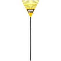 Vassoura pl�stica para grama 14 dentes com cabo