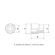 Soquete sextavado 10 mm encaixe 3/8