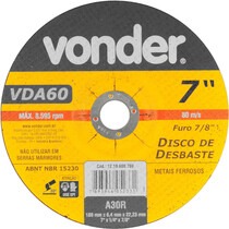 Disco de desbaste para metal 180 x 6,4 x 22,23 mm - VDA-60 