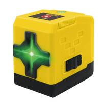N�vel a laser verde a pilha 2 linhas alcance de 5 m com suporte - BOM-6209