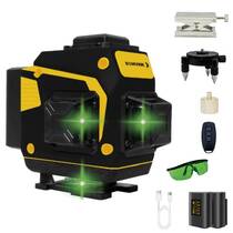 N�vel a laser verde a bateria 12 linhas alcance 25 m com kit de acess�rios - BOM-6212