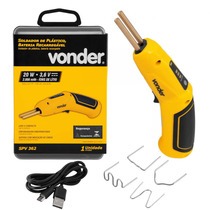 Pistola de solda para pl�stico a bateria 3,6V com kit de grampos
