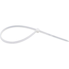 Abra�adeira de nylon branca 3,6 mm x 28 cm com 100 pe�as