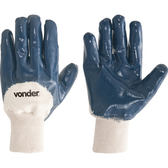 Luva de malha com borracha nitr�lica azul tamanho 10 - MNV 0001