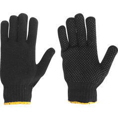 Luva de malha com 4 fios preta pigmentada