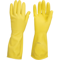 Luva de l�tex antiderrapante com forro amarela P